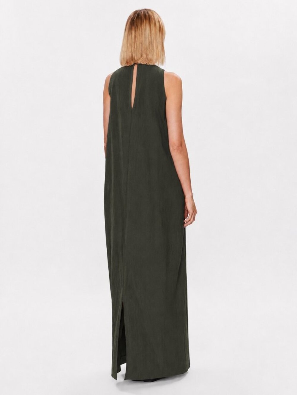 Fabiana Filippi Monili Green Halter Maxi Dress Silk Blend Pockets IT 48 XL - Picture 7 of 11